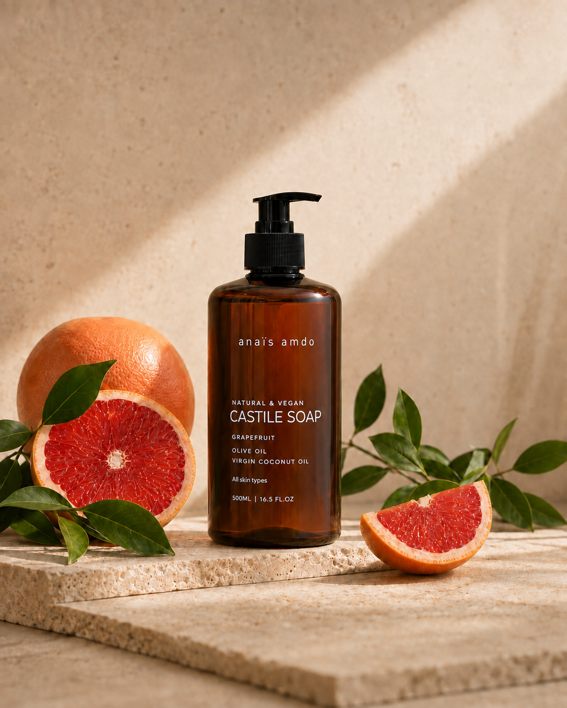 Grapefruit Castile Soap with red grapefruit